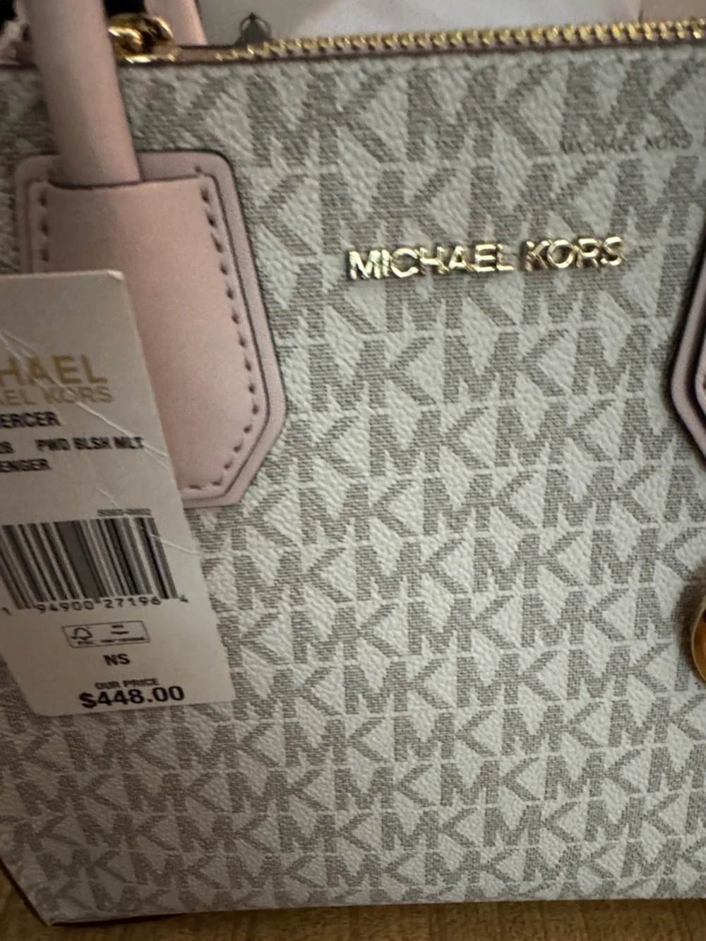Michael Kors MEDIUM MERCER Pink powder blush MK Signature Satchel purse handbag - Picture 5 of 7